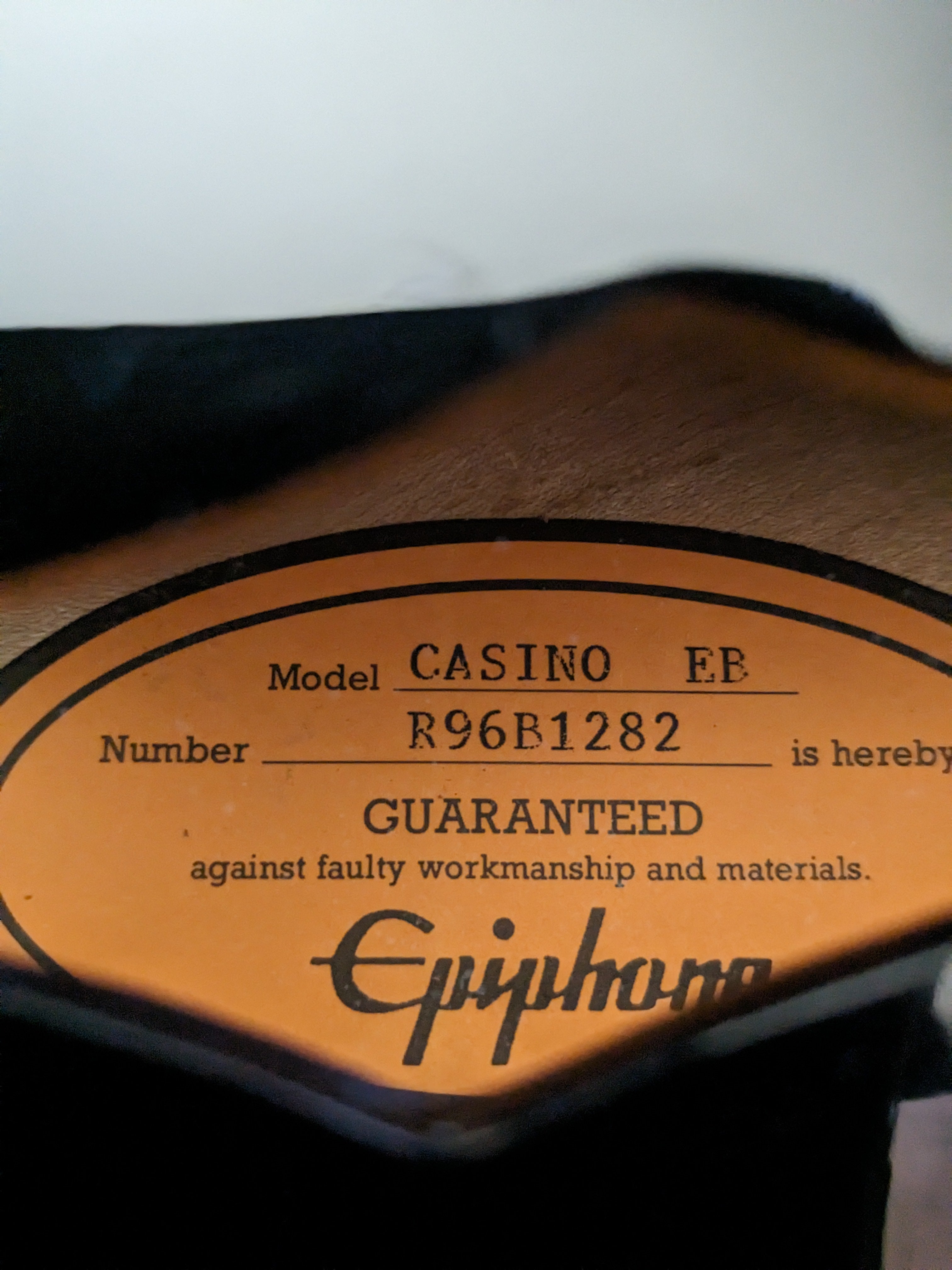 Epiphone Casino Reissue 1996 Ebony Peerless Korea